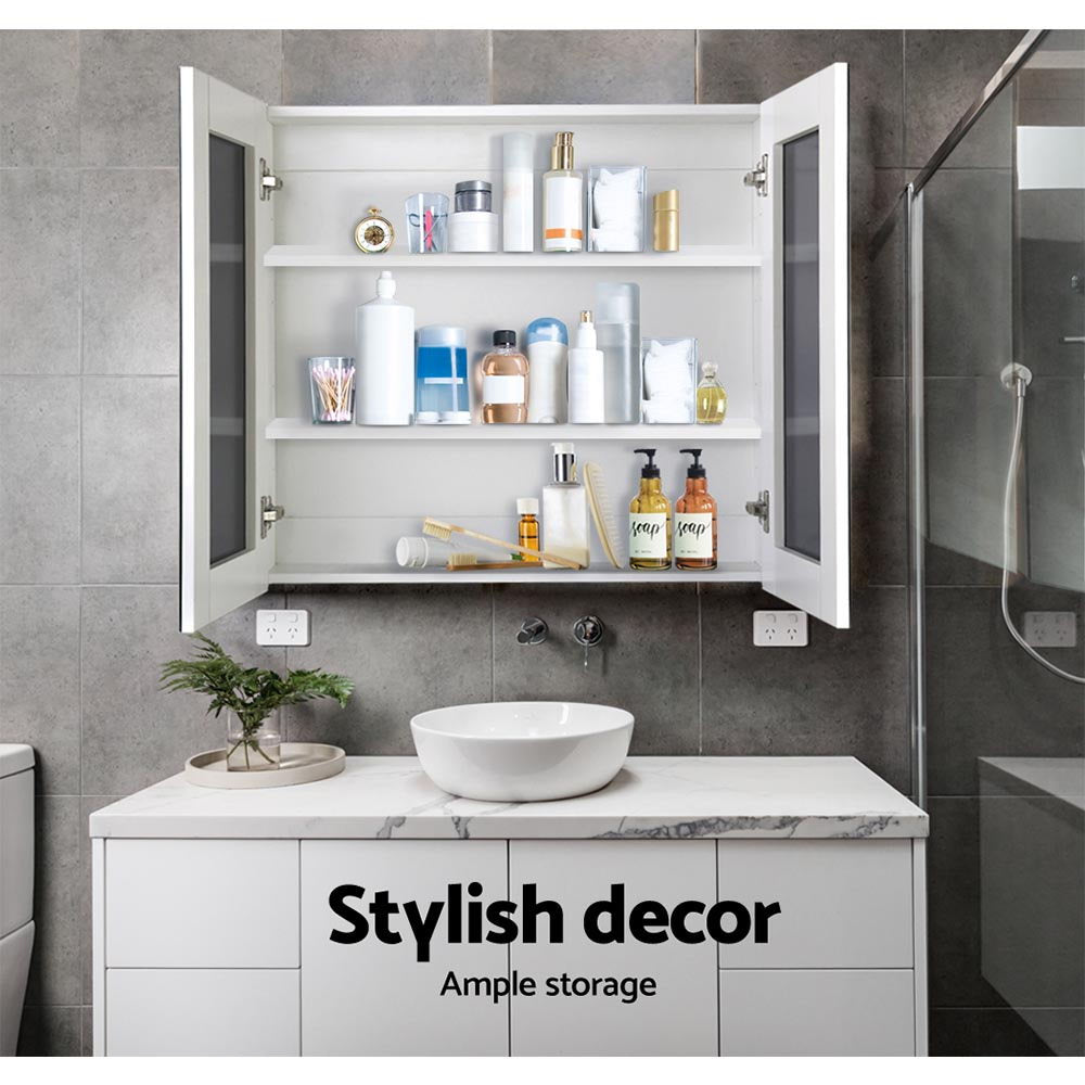 Cefito Bathroom Mirror Cabinet 750x720mm White - SILBERSHELL