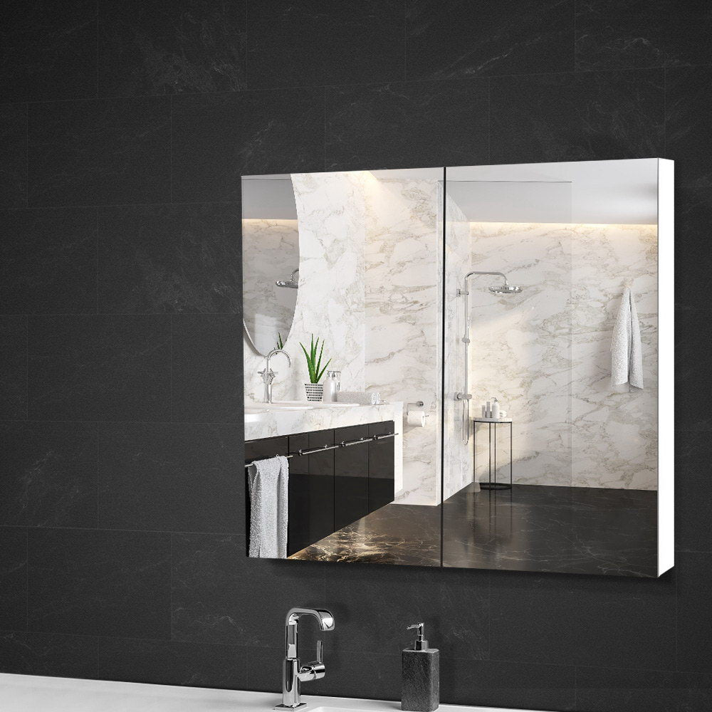 Cefito Bathroom Mirror Cabinet 750x720mm White - SILBERSHELL