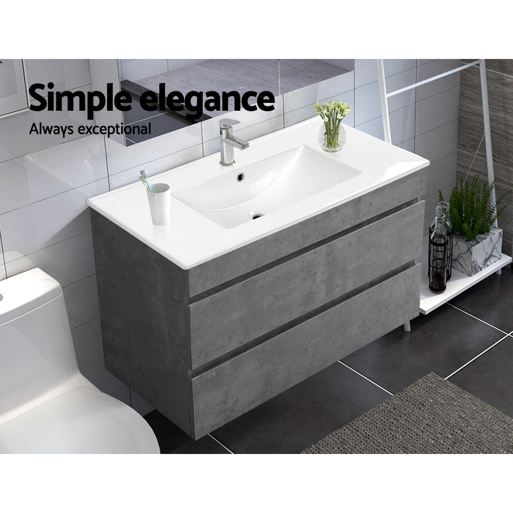 Cefito 900mm Bathroom Vanity Cabinet Basin Unit Sink Storage Wall Mounted Cement - SILBERSHELL