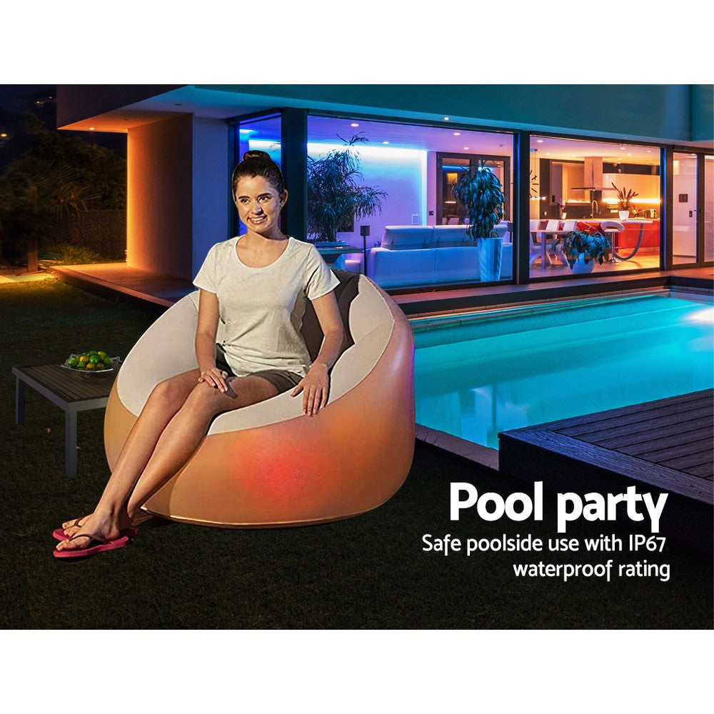 Inflatable Seat Sofa LED Light Chair Outdoor Lounge Cruiser - SILBERSHELL