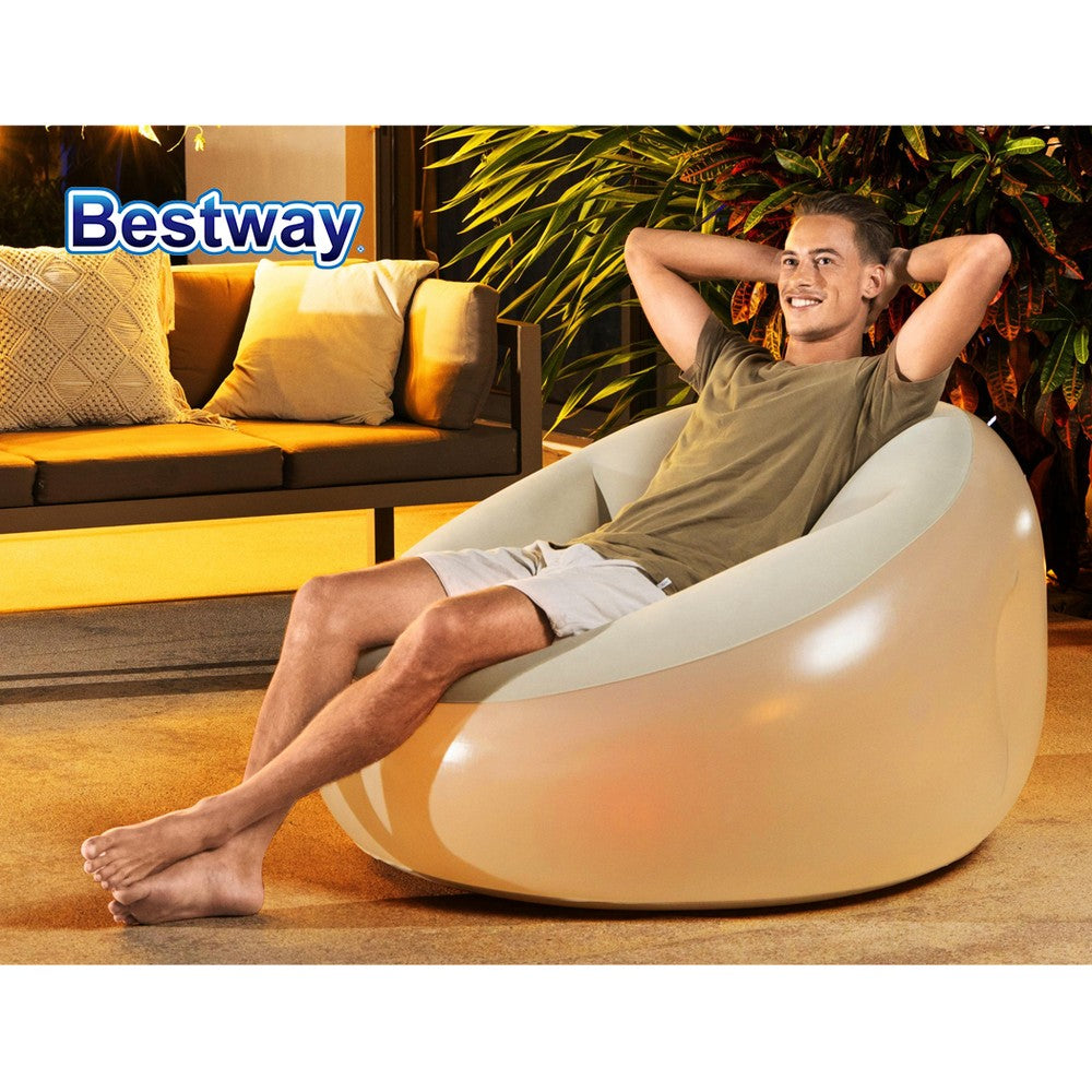 Inflatable Seat Sofa LED Light Chair Outdoor Lounge Cruiser - SILBERSHELL