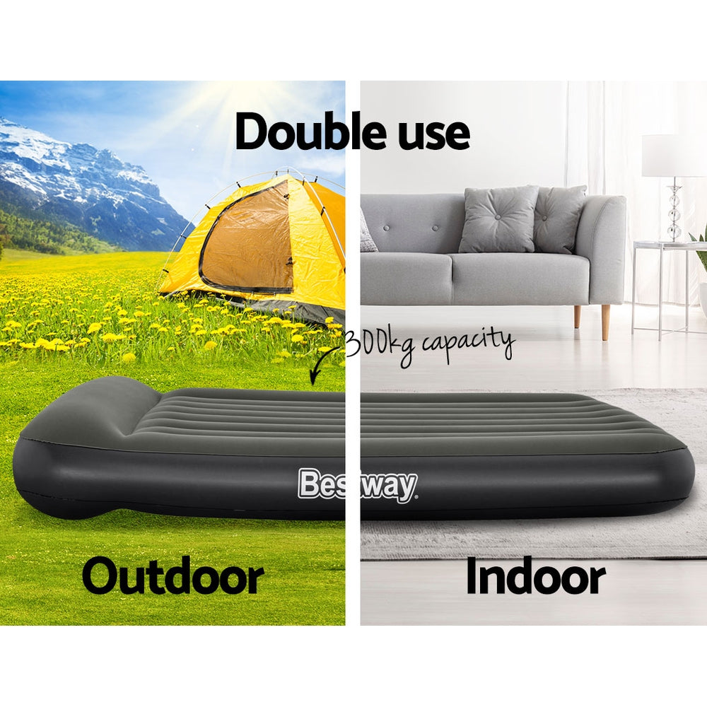 Bestway Air Mattress Double Bed Flocked Inflatable Camping Beds 30CM - SILBERSHELL