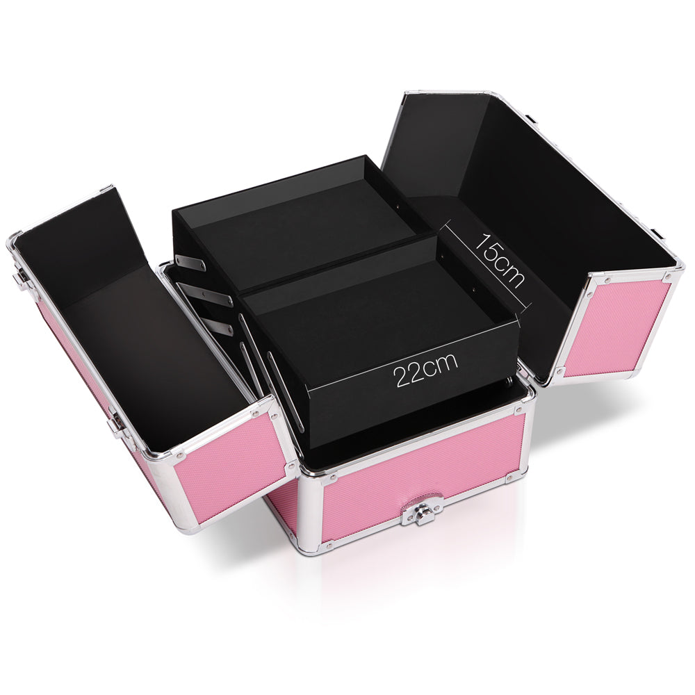 Embellir Makeup Case Beauty Cosmetic Organiser Travel Portable Box Troley Vanity - SILBERSHELL