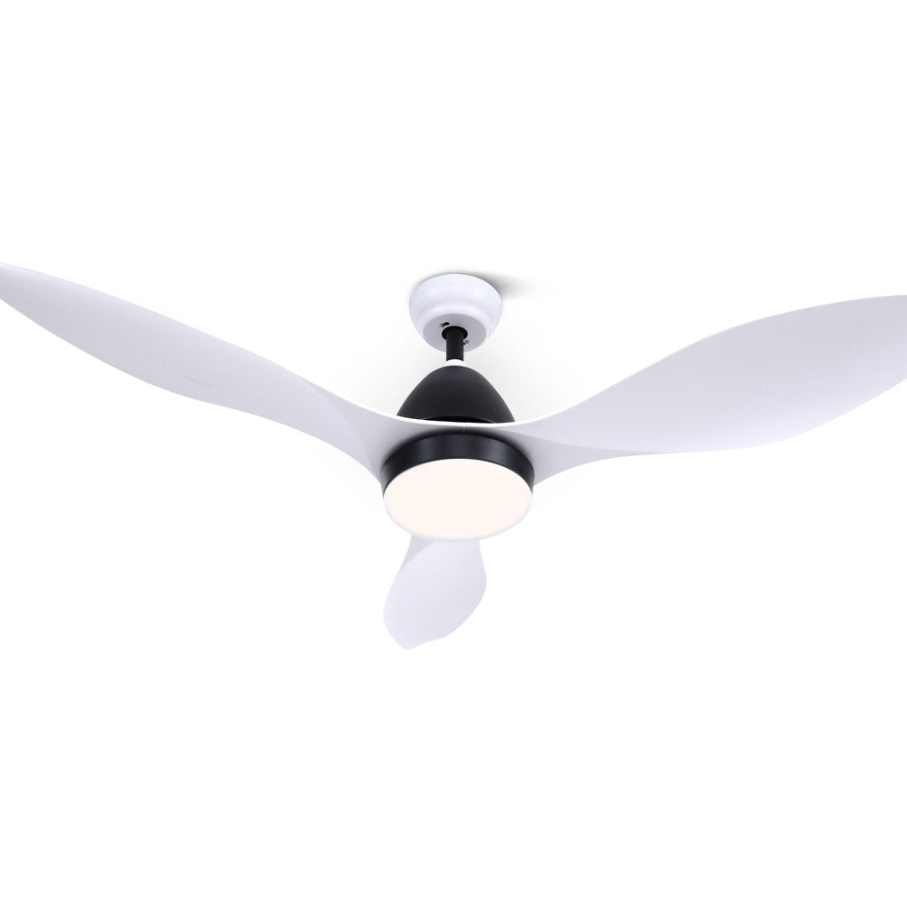 Devanti Ceiling Fan Light Remote Control Ceiling Fans White 48'' 3 Blades - SILBERSHELL