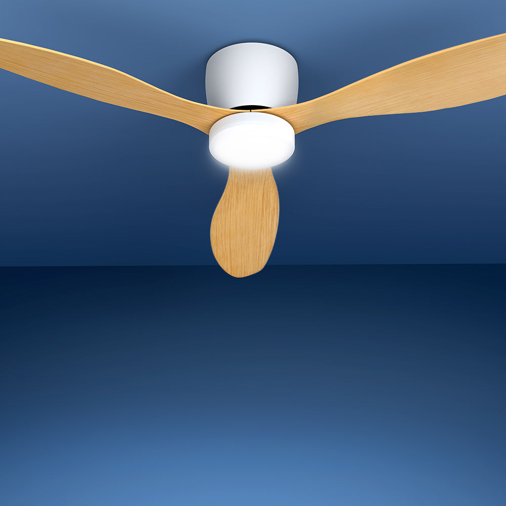 Devanti 52'' Ceiling Fan LED Light Remote Control DC Motor 5 Speed Fans Timer - SILBERSHELL