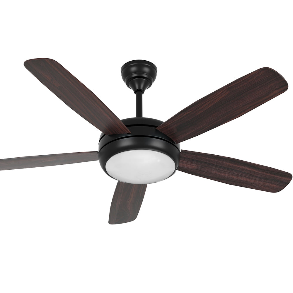 Devanti 52'' Ceiling Fan 5 Wooden Blades Fans LED Light Remote Control Timer - SILBERSHELL