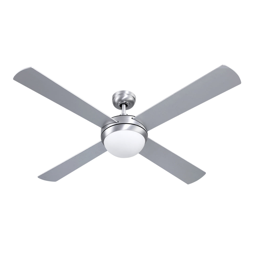 Devanti 52'' Ceiling Fan w/Light w/Remote Timer - Silver - SILBERSHELL