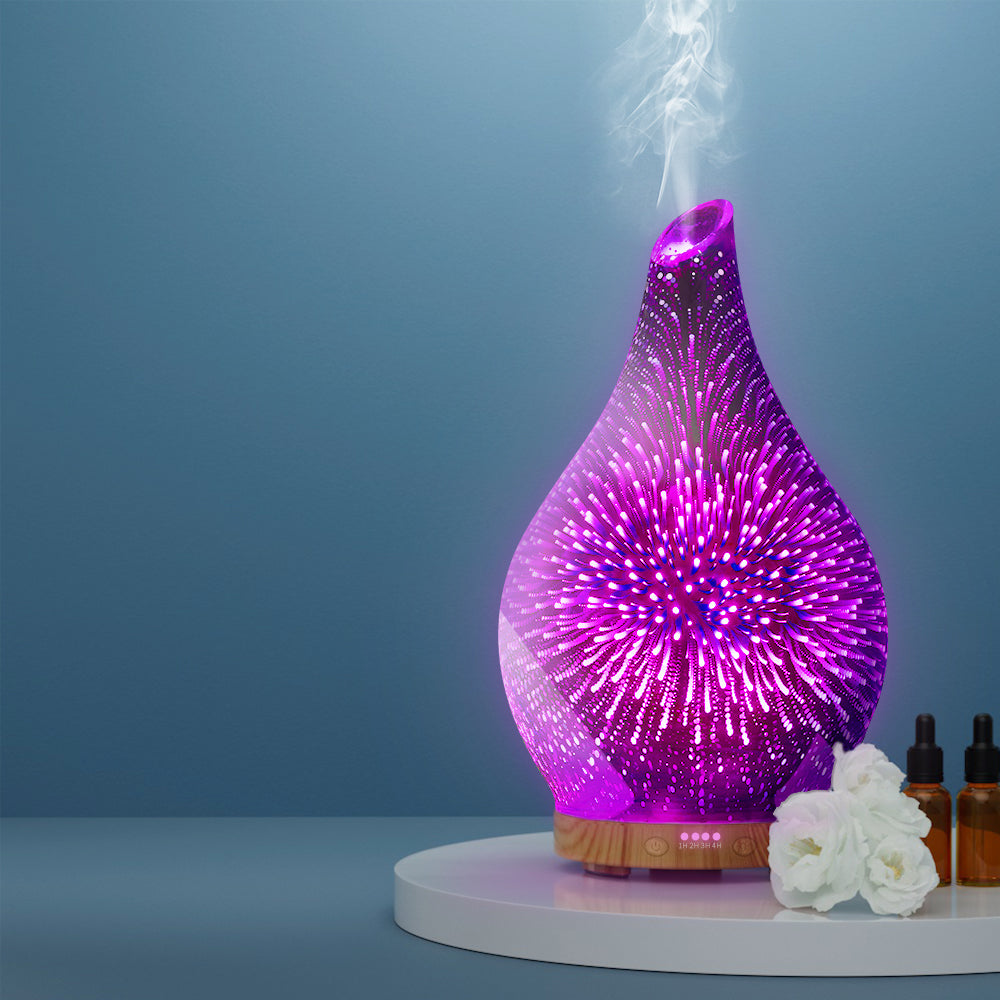 Devanti Aroma Diffuser Aromatherapy 3D LED Essential Oils Firework Humidifier - SILBERSHELL