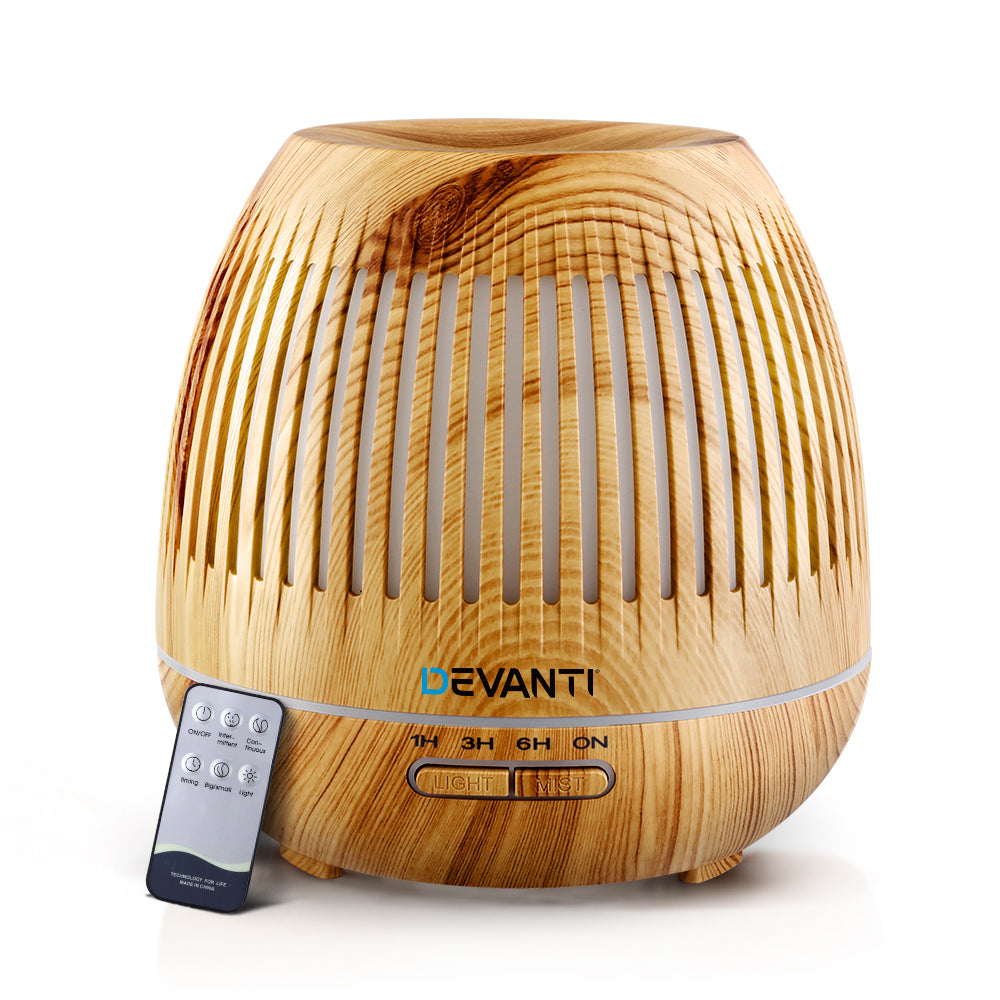 Devanti Aromatherapy Diffuser Aroma Essential Oils Air Humidifier LED Light 400ml - SILBERSHELL