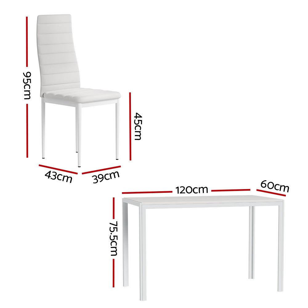 Artiss Dining Chairs and Table Dining Set 6 Chair Set Of 7 White - SILBERSHELL