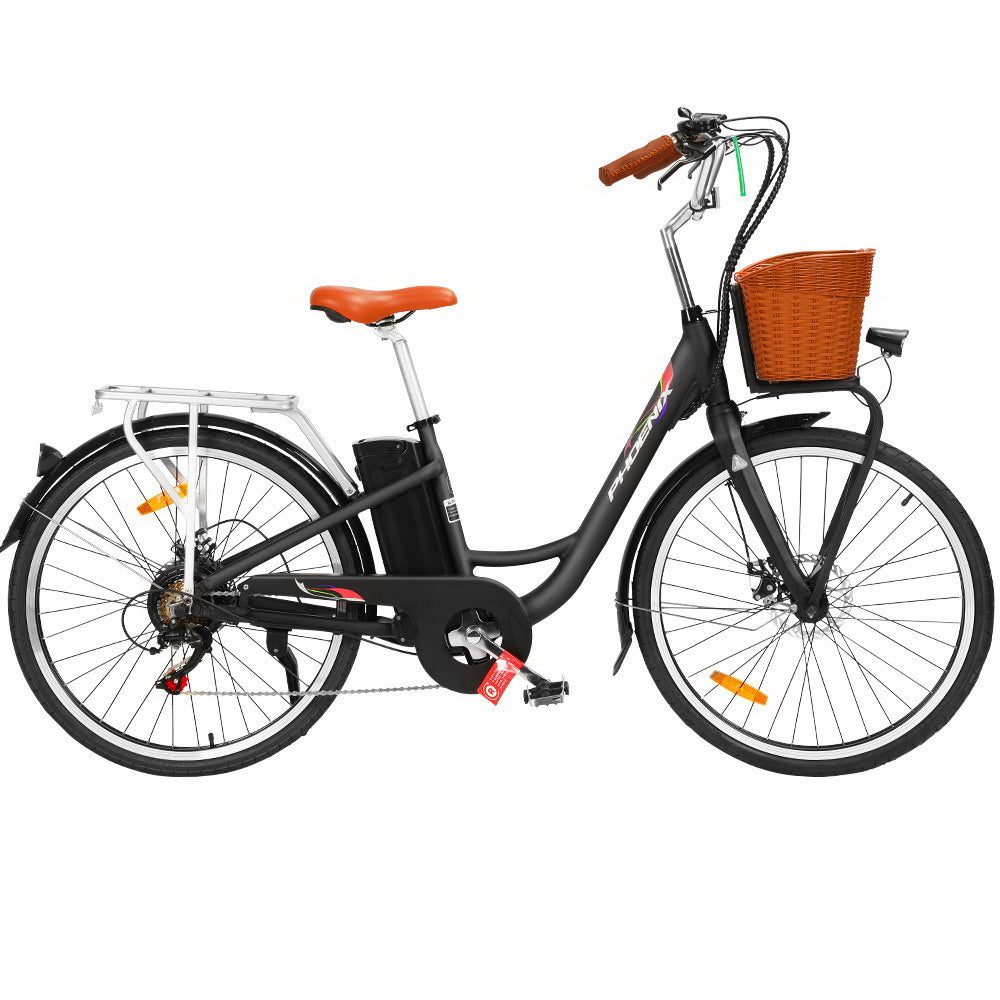 Phoenix 26 inch Electric Bike City Bicycle eBike e-Bike Urban Bikes - SILBERSHELL