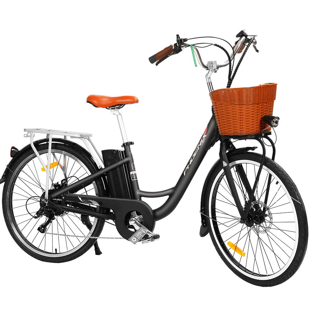 Phoenix 26 inch Electric Bike City Bicycle eBike e-Bike Urban Bikes - SILBERSHELL