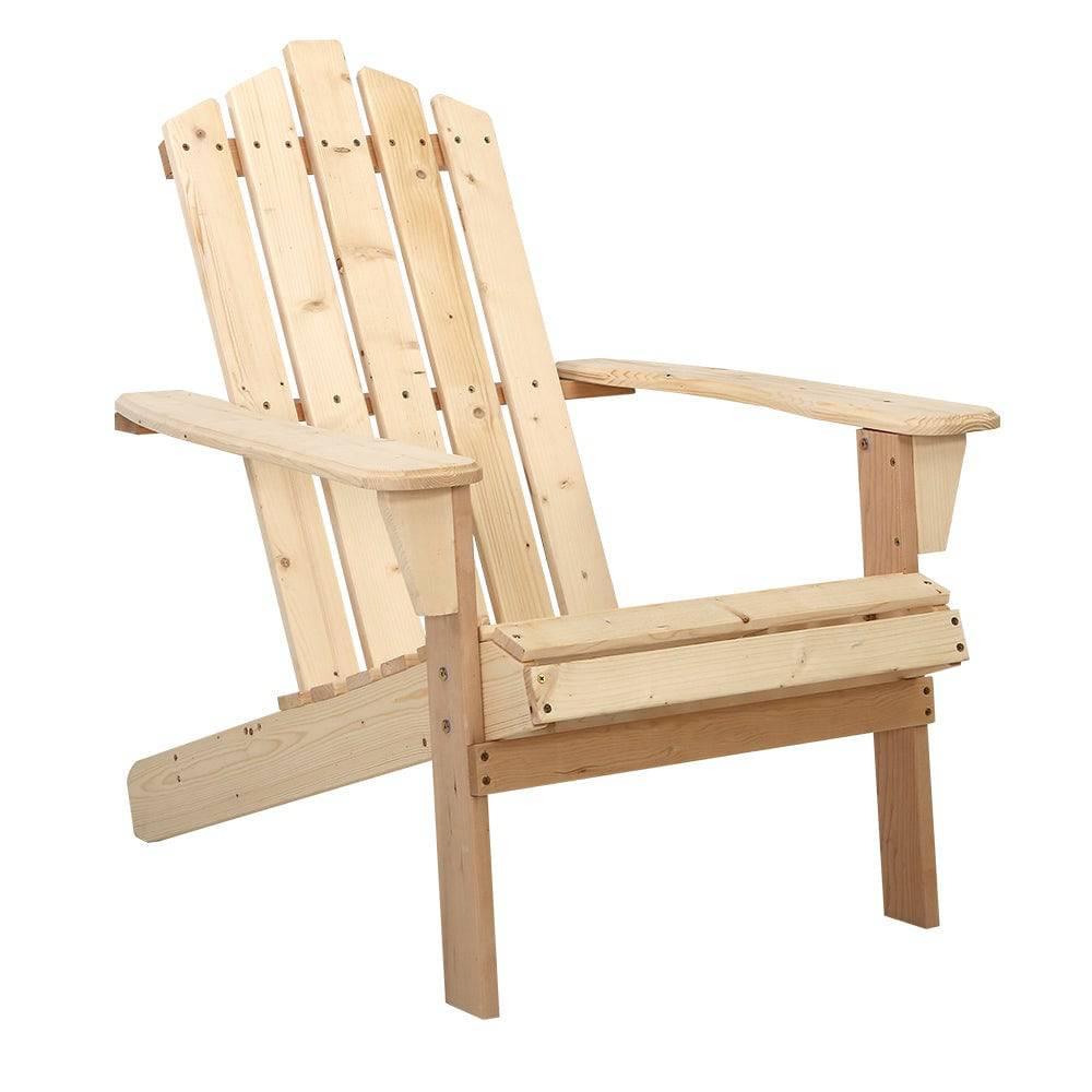 Gardeon Outdoor Sun Lounge Beach Chairs Table Setting Wooden Adirondack Patio Chair Light Wood Tone - SILBERSHELL™