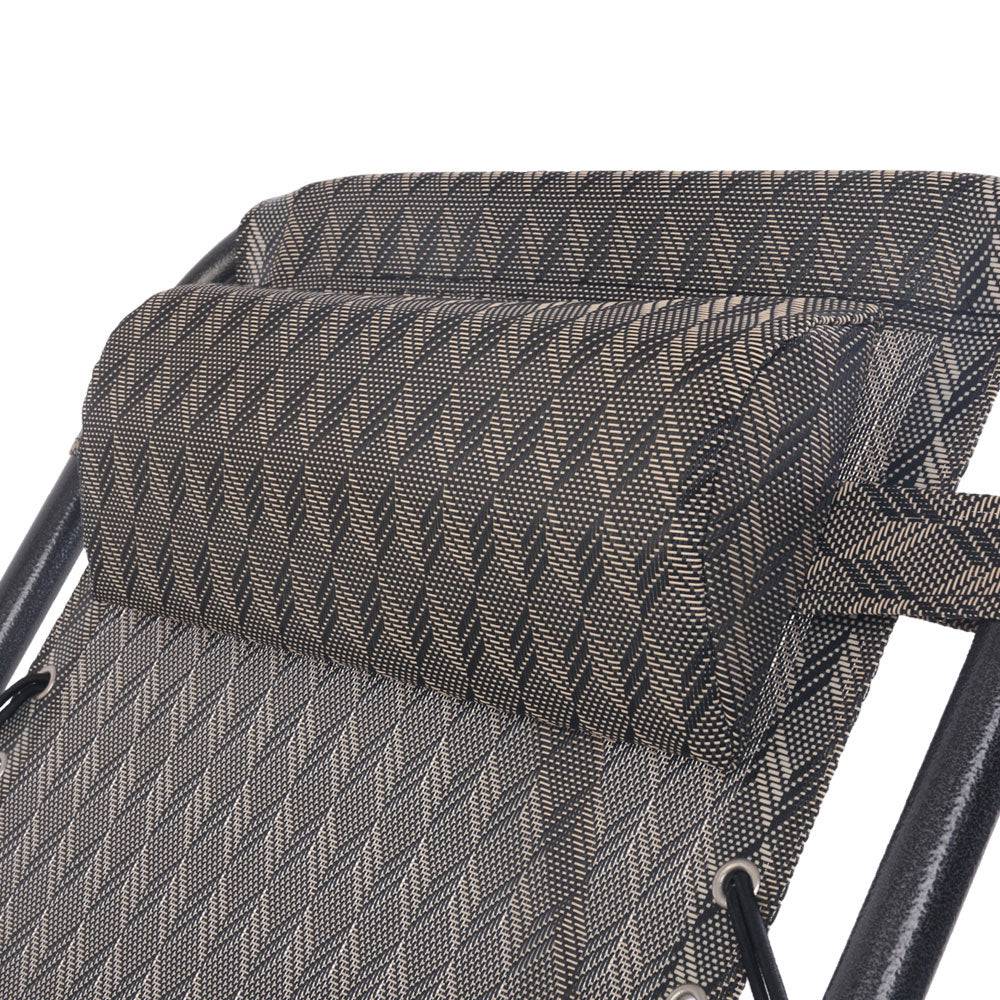 Gardeon Set of 2 Zero Gravity Chairs Reclining Outdoor Furniture Sun Lounge Folding Camping Lounger Grey - SILBERSHELL™
