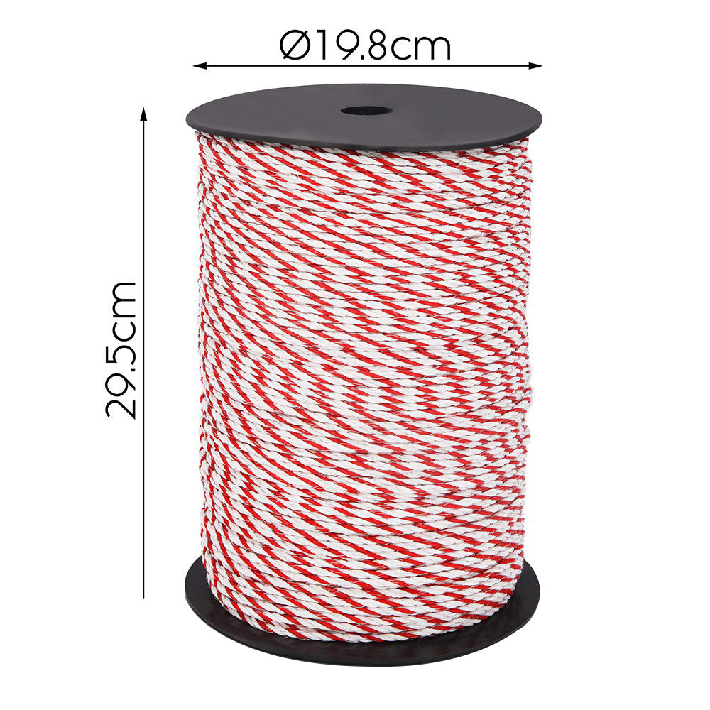 Giantz 1000M Electric Fence Wire Tape Poly Stainless Steel Temporary Fencing Kit - SILBERSHELL