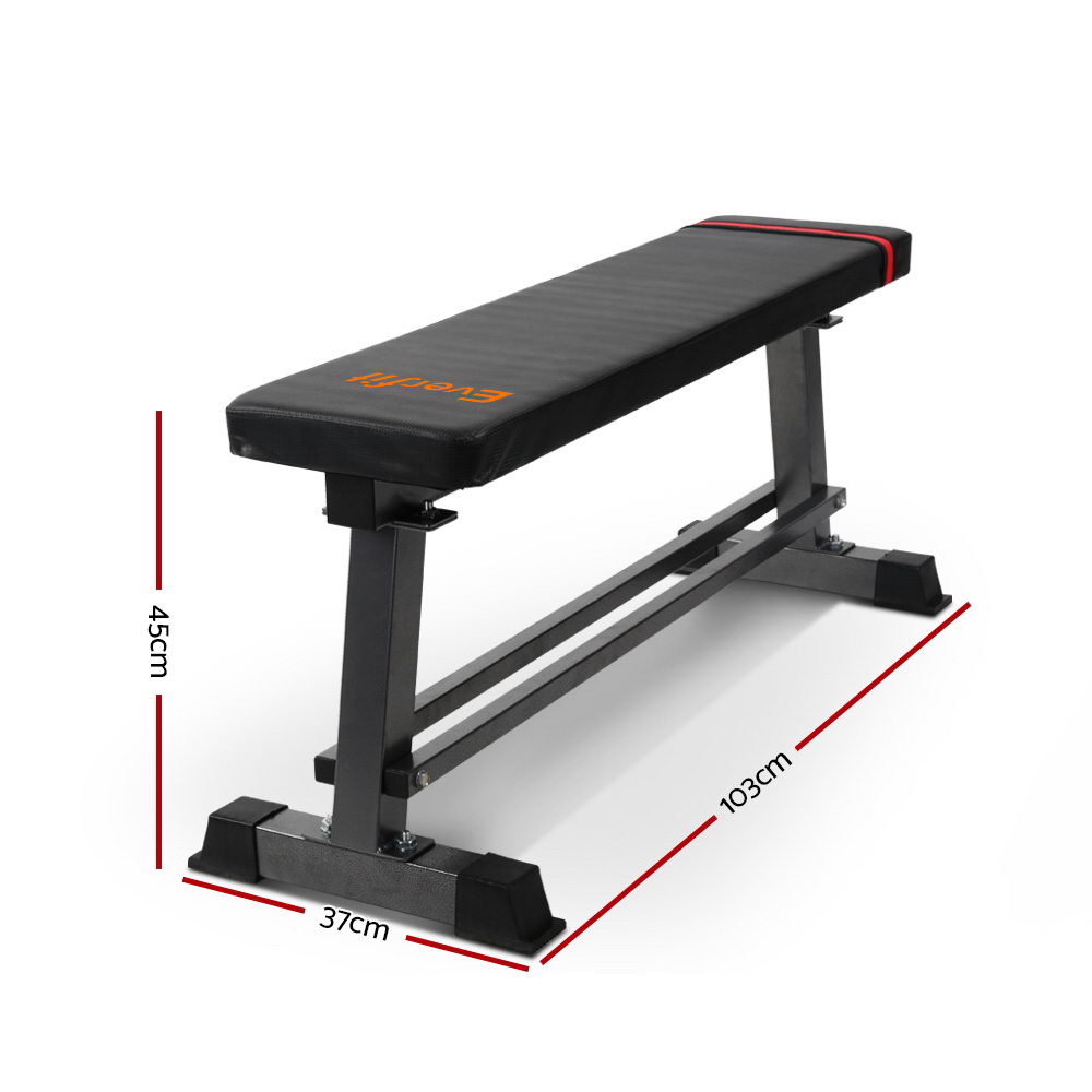Everfit Weight Bench Flat Multi-Station Home Gym Squat Press Benches Fitness - SILBERSHELL
