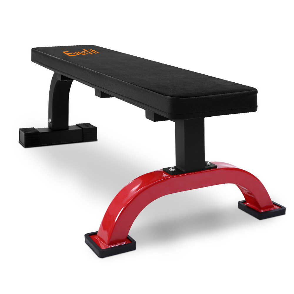 Everfit Fitness Flat Bench Weight Press Gym Home Strength Training Exercise - SILBERSHELL