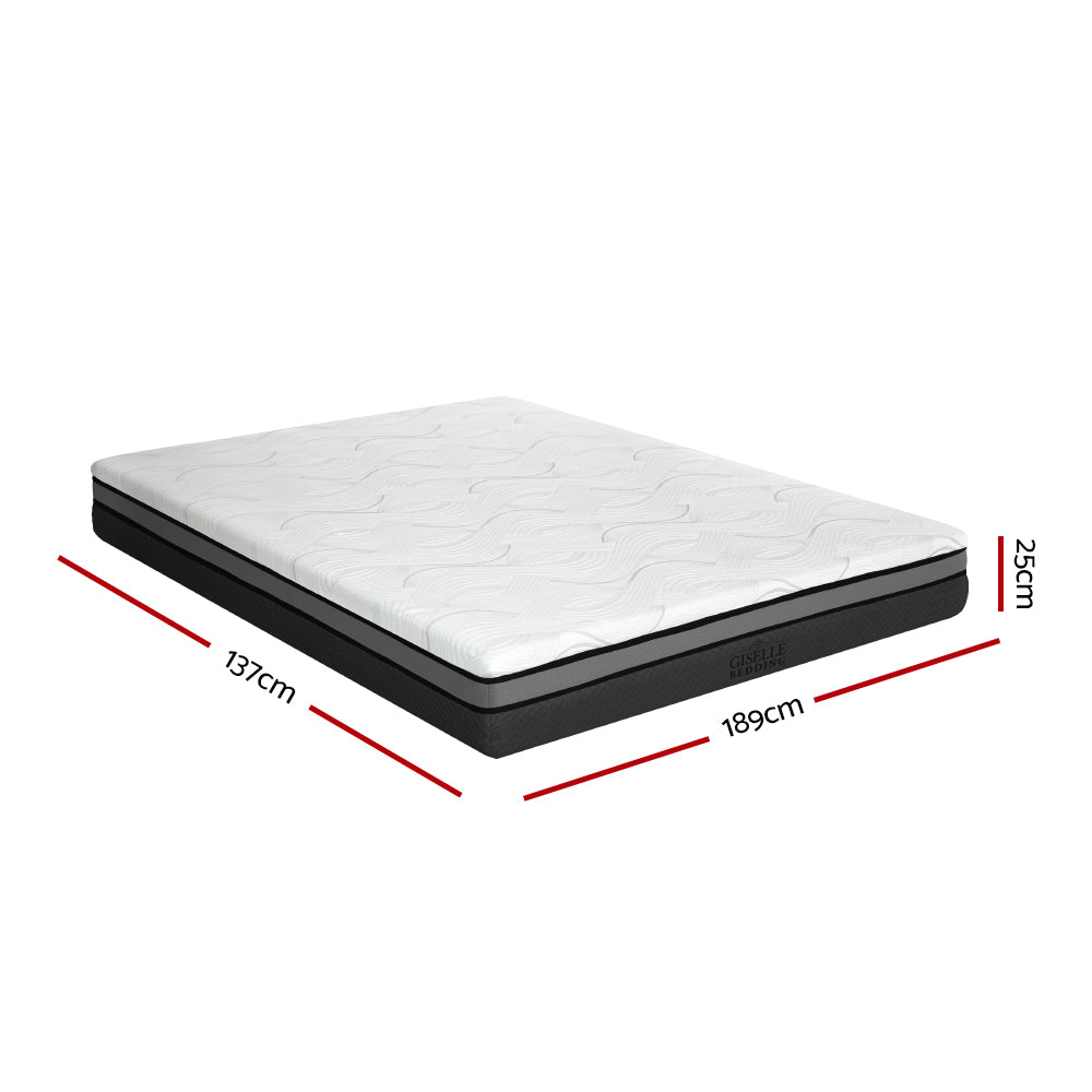 Giselle Bedding Memory Foam Mattress Bed Cool Gel Non Spring Comfort Double 25cm - SILBERSHELL