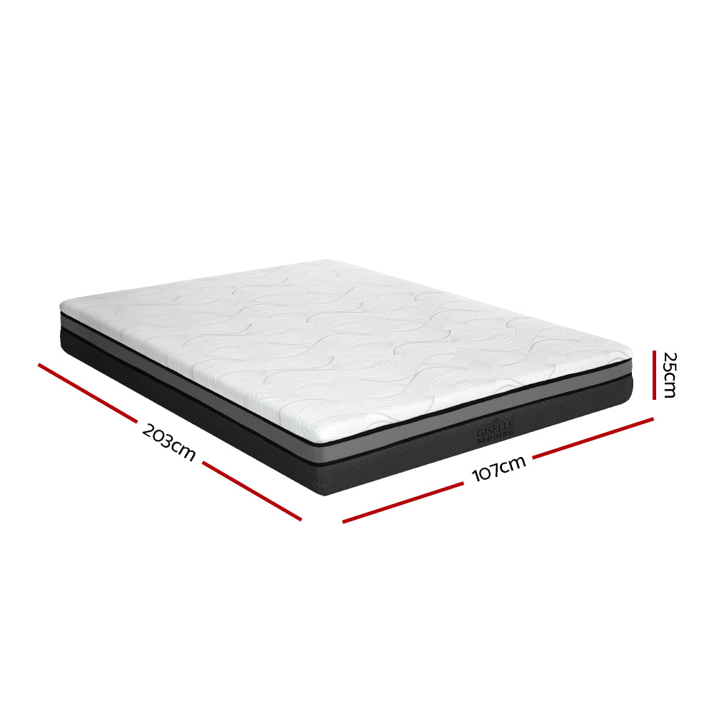 Giselle Bedding Memory Foam Mattress Bed Cool Gel Comfort King Single 25cm - SILBERSHELL