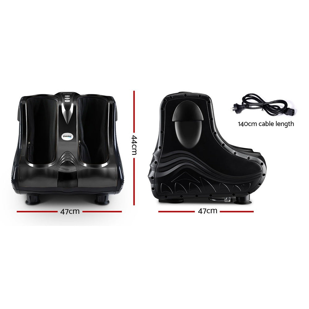 Livemor Foot Massager Ankle Calf Leg Massagers Shiatsu Kneading Rolling Black - SILBERSHELL