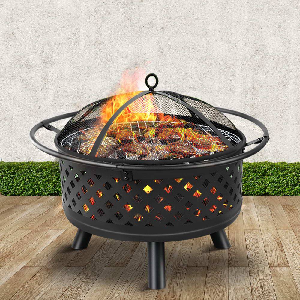 Fire Pit BBQ Grill Smoker Portable Outdoor Fireplace Patio Heater Pits 30" - SILBERSHELL™