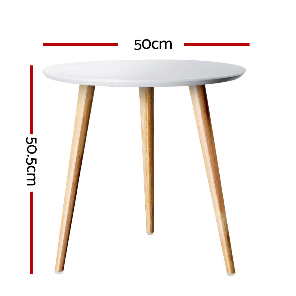 Artiss Coffee Table Round Side End Tables Bedside Furniture Wooden Scandinavian - SILBERSHELL