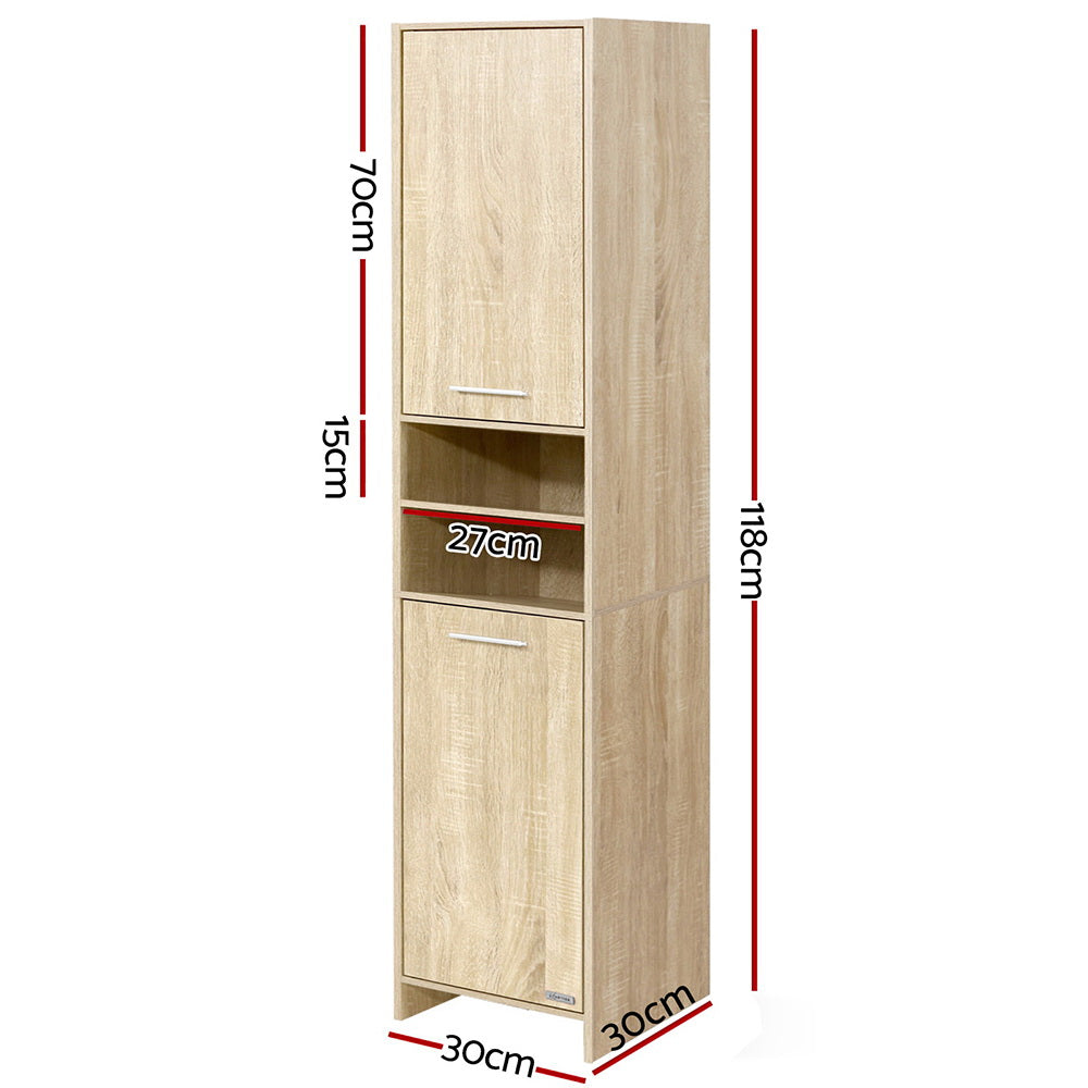 Artiss Bathroom Cabinet Storage 185cm Wooden - SILBERSHELL