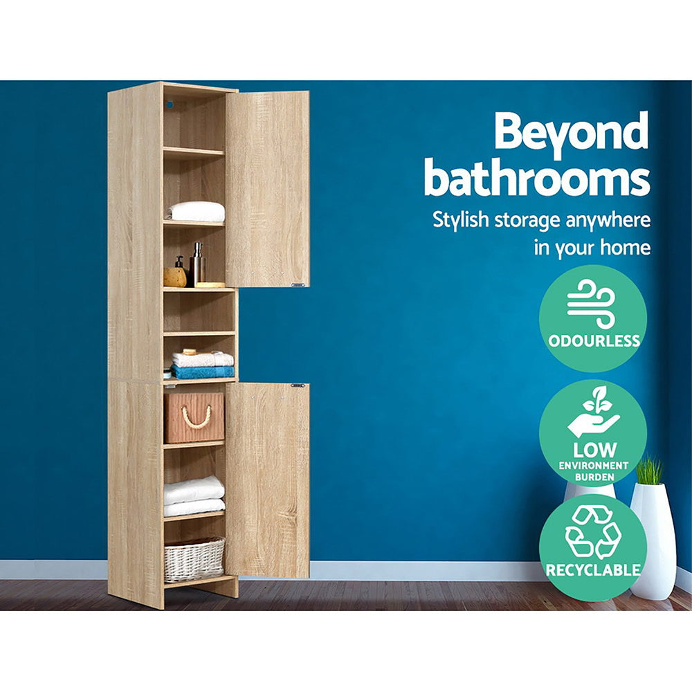 Artiss Bathroom Cabinet Storage 185cm Wooden - SILBERSHELL