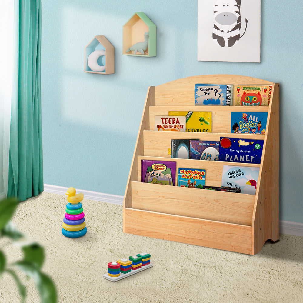 Keezi 5 Tiers Kids Bookshelf Magazine Shelf Rack Organiser Bookcase Display - SILBERSHELL