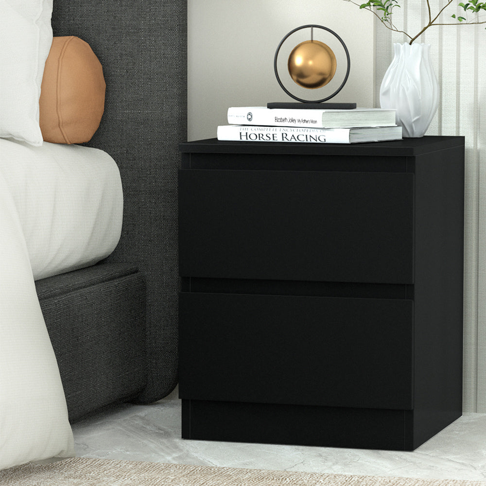 Artiss Bedside Tables Drawers Side Table Bedroom Furniture Nightstand Black Lamp - SILBERSHELL