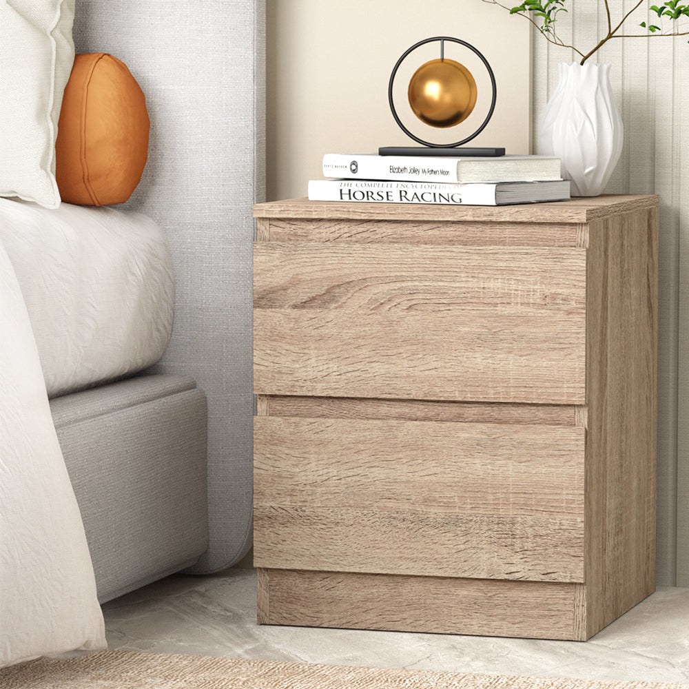 Artiss Bedside Tables Drawers Side Table Bedroom Furniture Nightstand Wood Lamp - SILBERSHELL