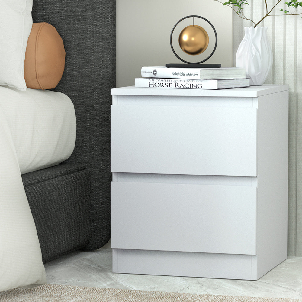 Artiss Bedside Table Cabinet Lamp Side Tables Drawers Nightstand Unit White - SILBERSHELL