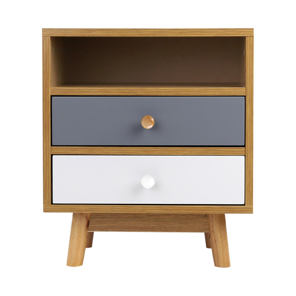 Artiss Wooden Bedside Table - SILBERSHELL