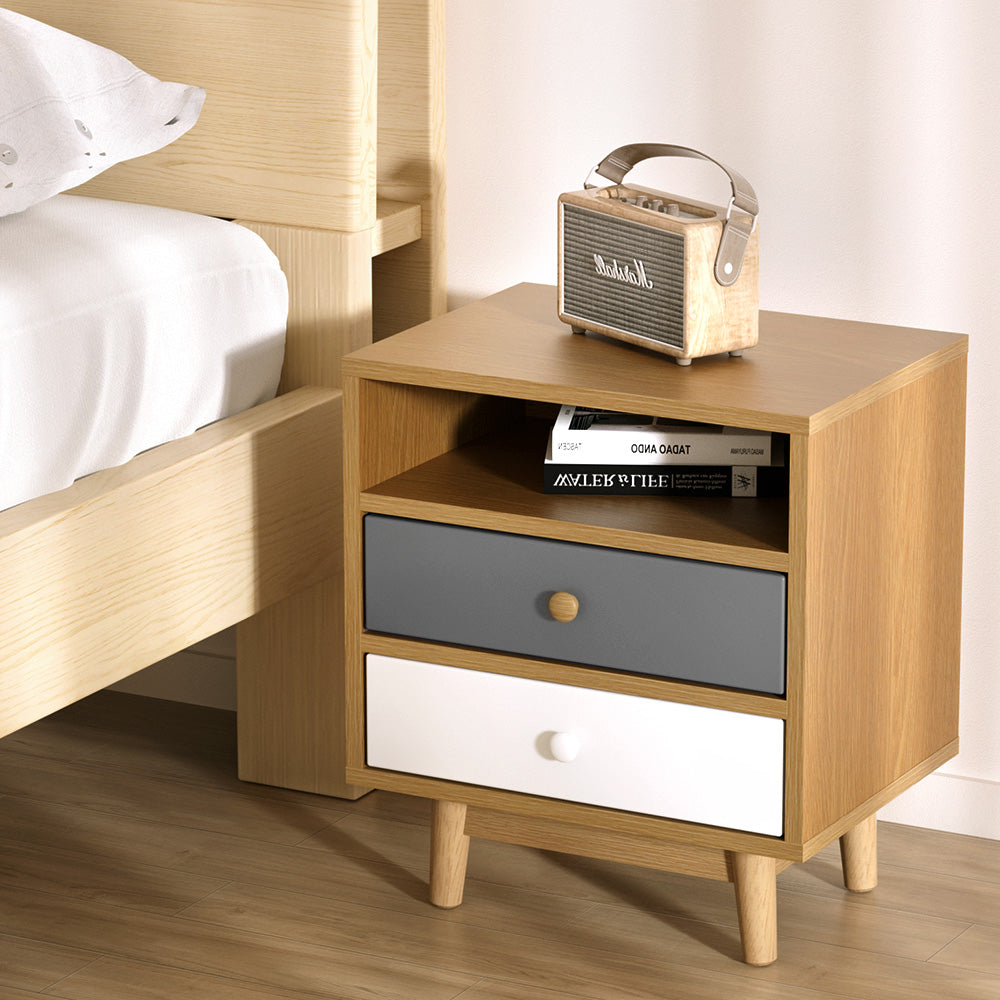 Artiss Wooden Bedside Table - SILBERSHELL