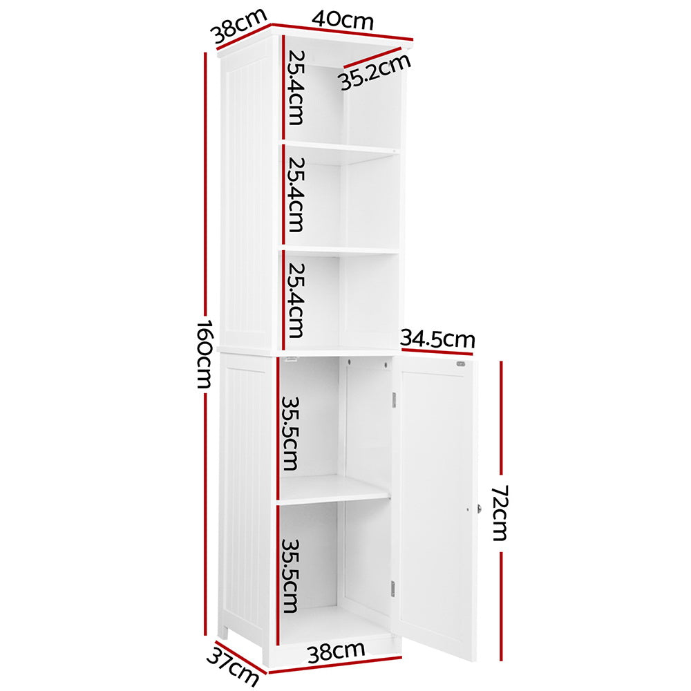 Artiss Bathroom Cabinet Storage 160cm White - SILBERSHELL