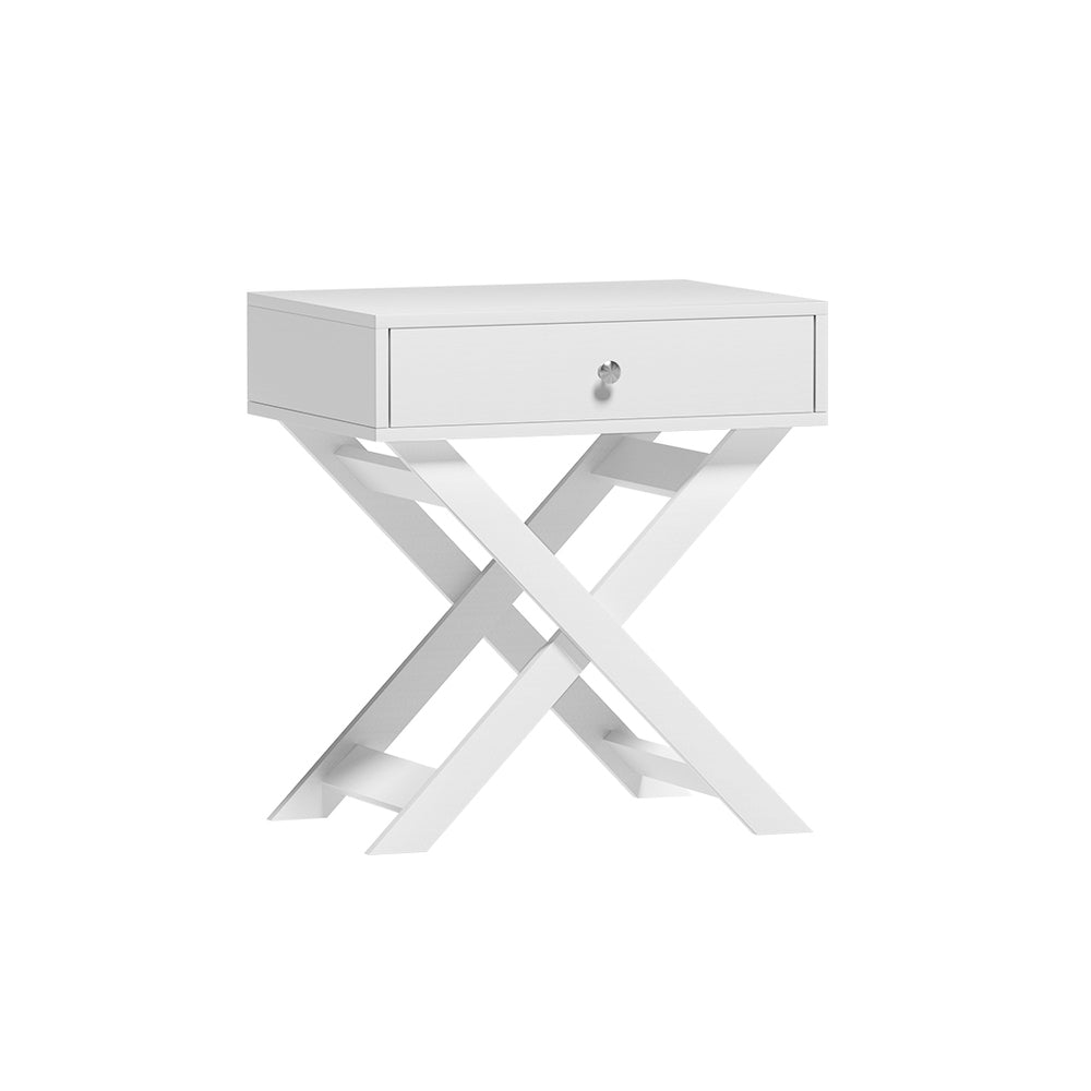 Artiss Bedside Table Side End Table Drawers Nightstand Bedroom Storage White - SILBERSHELL