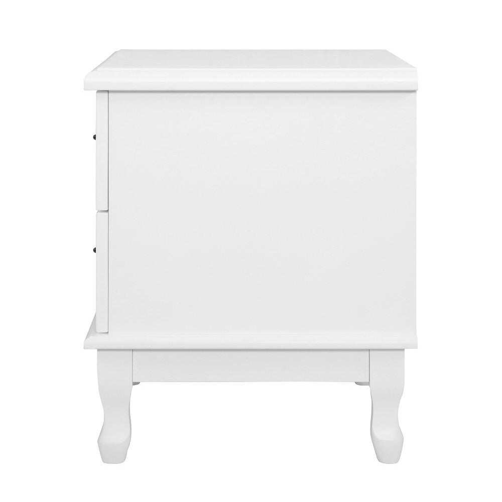 Artiss KUBI Bedside Tables 2 Drawers Side Table French Nightstand Storage Cabinet - SILBERSHELL