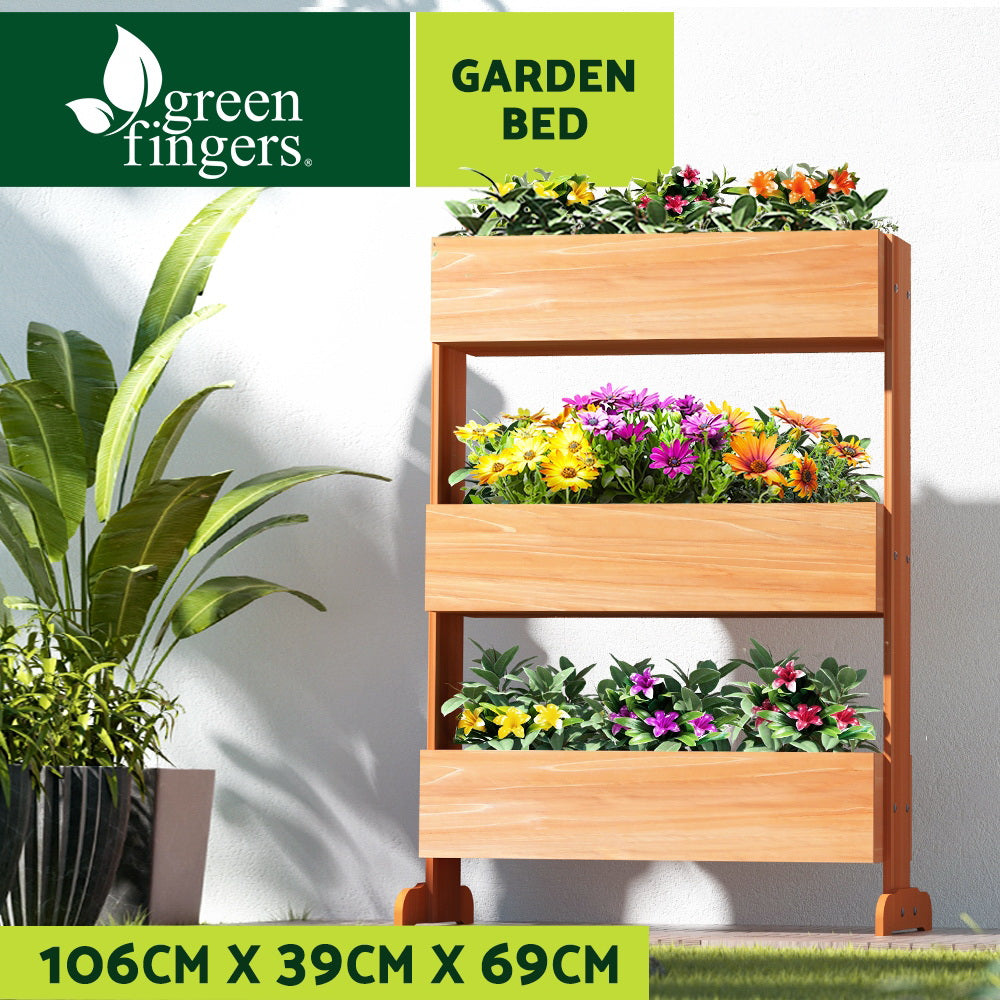 Greenfingers Garden Bed Raised Wooden Planter Box Vegetables 69x39x106cm - SILBERSHELL