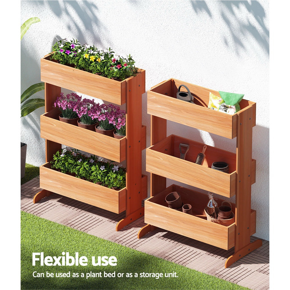 Greenfingers Garden Bed Raised Wooden Planter Box Vegetables 69x39x106cm - SILBERSHELL