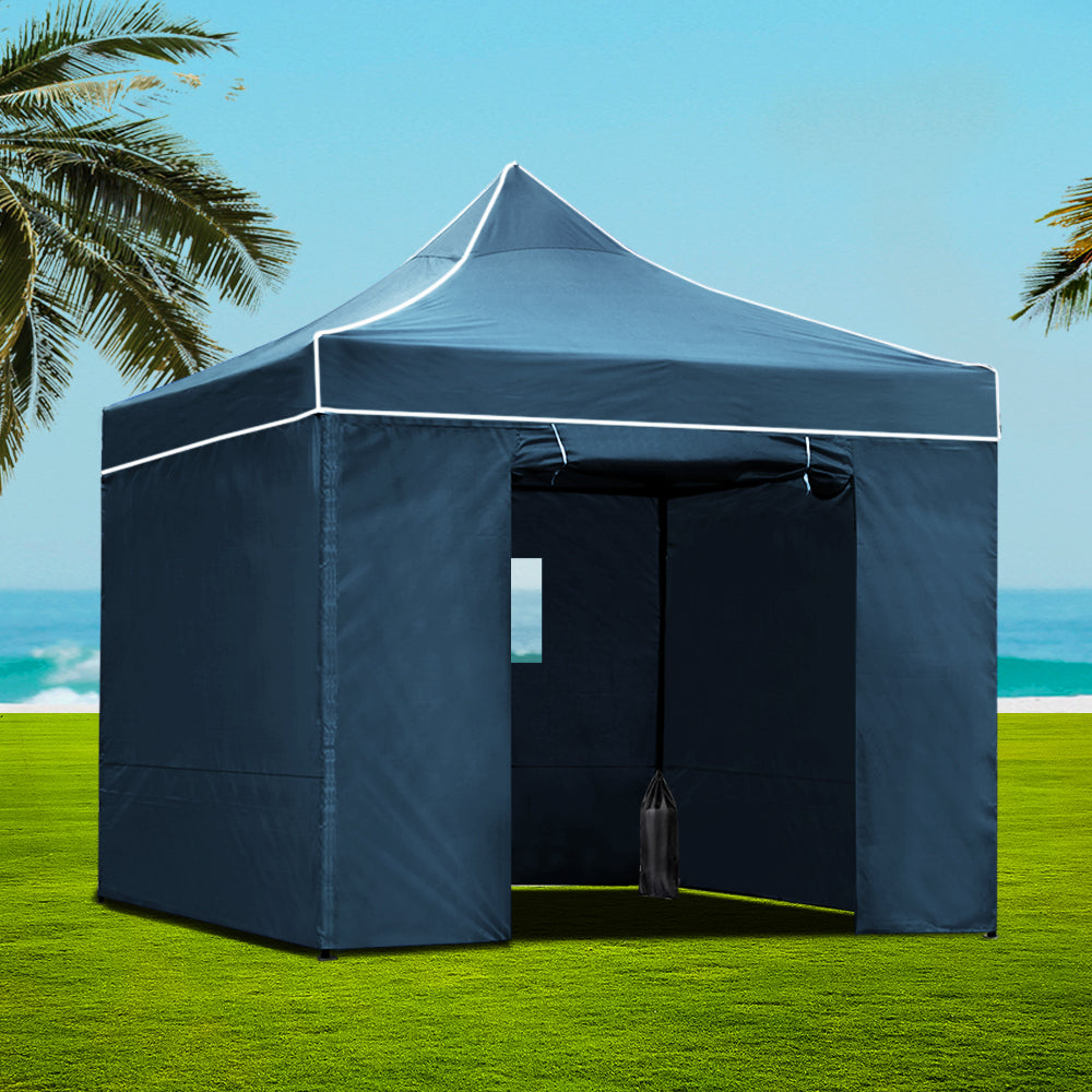 Instahut Gazebo Pop Up Marquee 3x3 Outdoor Camping Gazebos Tent Wedding Folding - SILBERSHELL