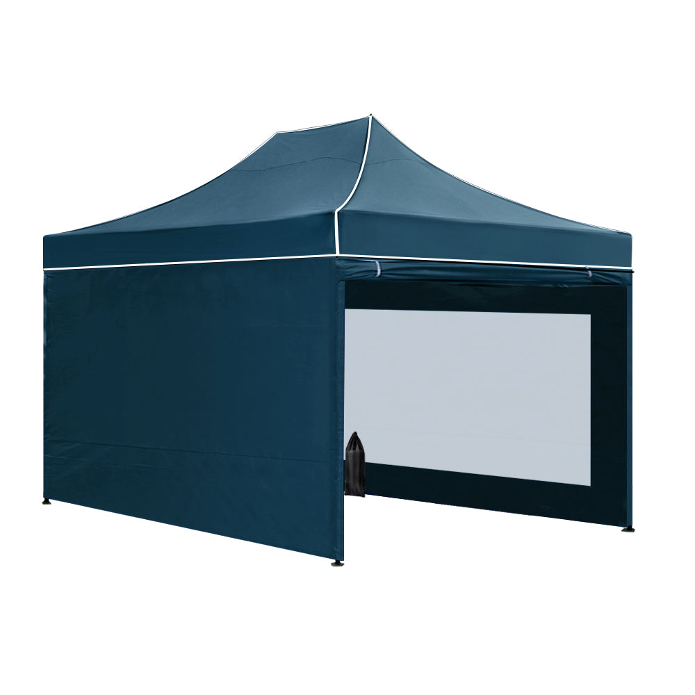 Instahut Gazebo Pop Up Marquee 3x4.5 Folding Wedding Tent Gazebos Shade Navy - SILBERSHELL