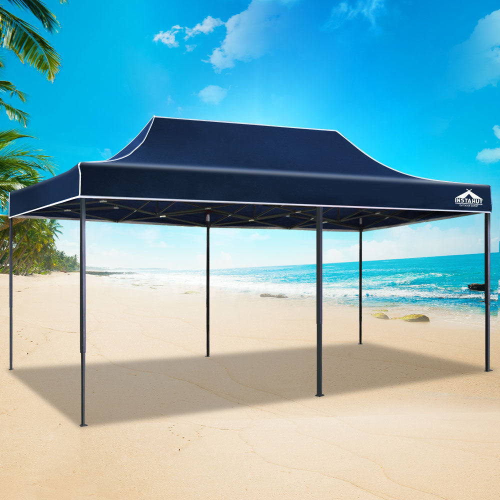 Instahut Gazebo Pop Up Marquee 3x6m Folding Tent Wedding Outdoor Camping Canopy Gazebos Shade Navy - SILBERSHELL