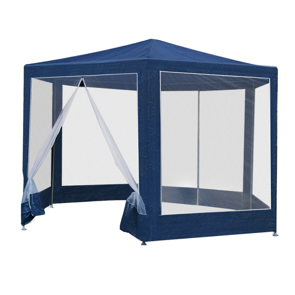 Instahut Gazebo Wedding Party Marquee Tent Canopy Outdoor Camping Gazebos Navy - SILBERSHELL