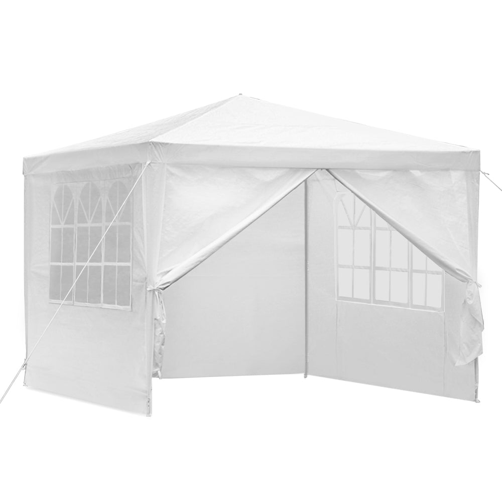 Instahut Gazebo 3x3 Outdoor Marquee Gazebos Wedding Party Camping Tent 4 Wall Panels - SILBERSHELL