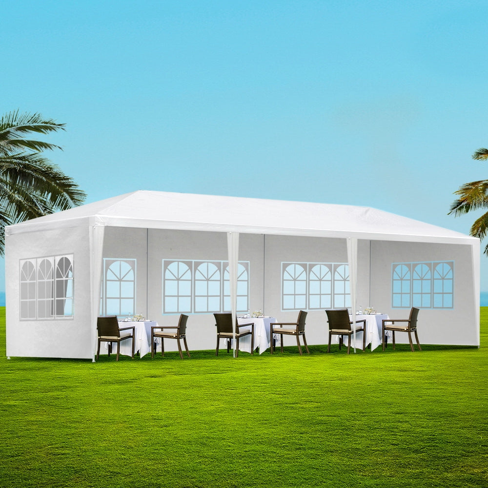 Instahut Gazebo 3x9 Outdoor Marquee Party Wedding Outdoor Tent Canopy Camping - SILBERSHELL