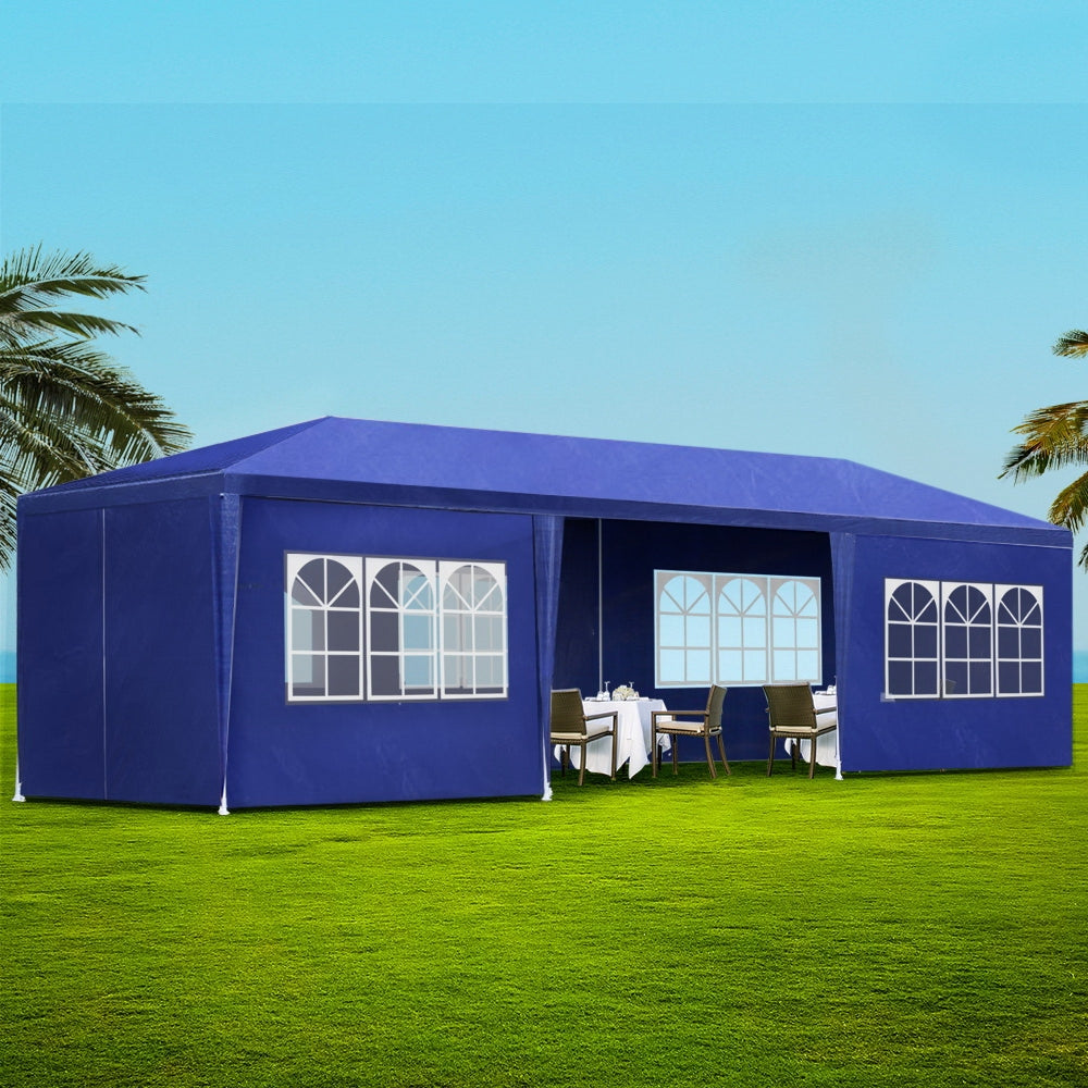 Instahut Gazebo 3x9 Outdoor Marquee Wedding Gazebos Tent Canopy Camping Tent BU - SILBERSHELL
