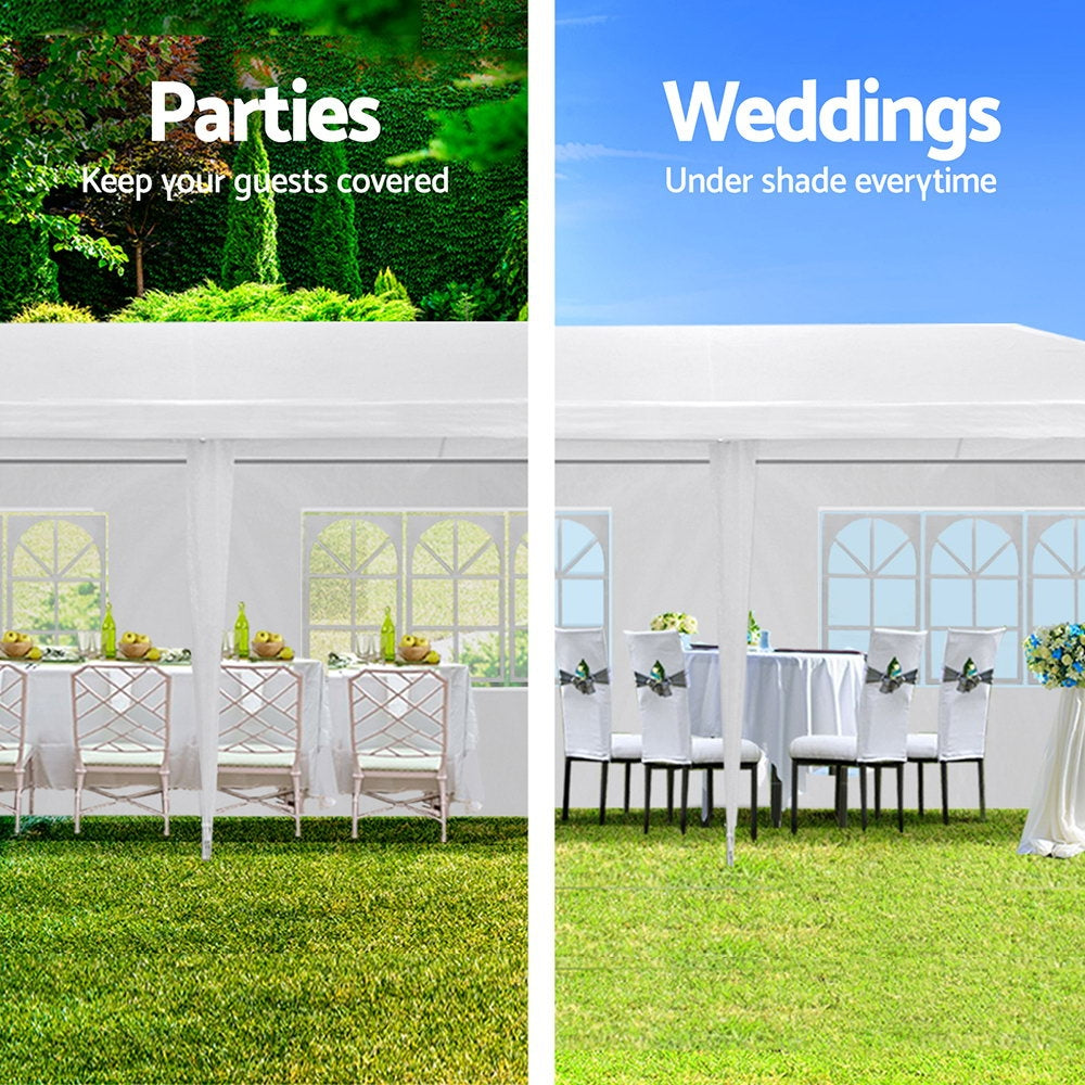 Instahut Gazebo 3x9 Outdoor Marquee Gazebos Wedding Party Camping Tent 8 Wall Panels - SILBERSHELL