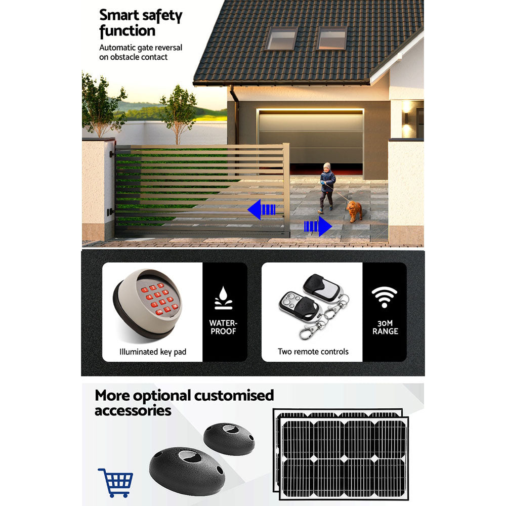 Auto Electric Sliding Gate Opener 1000KG Keypad 6M Rails - SILBERSHELL