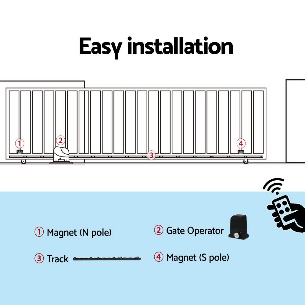 Auto Electric Sliding Gate Opener 1000KG 4M Rails - SILBERSHELL