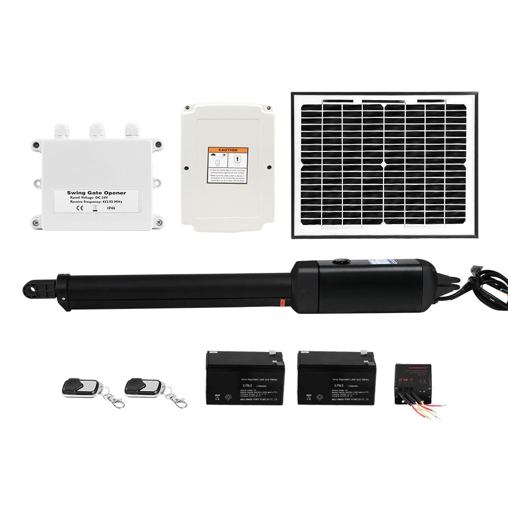 LockMaster Automatic Full Solar Power Swing Gate Opener Kit 600KG - SILBERSHELL